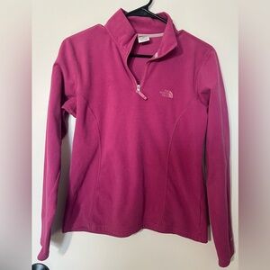 The North Face Pink Long Sleeve Polo Sweatshirt- size M